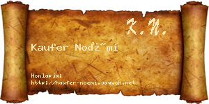 Kaufer Noémi névjegykártya